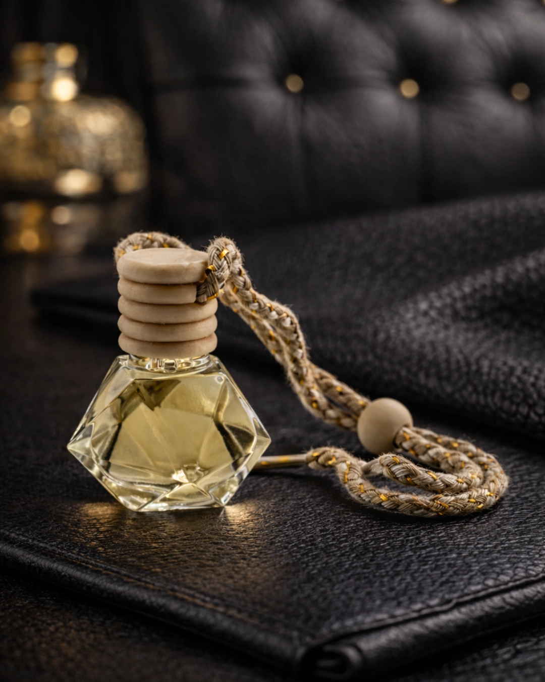 Zawieszka samochodowa – Czarna Skóra (Leather Lux)