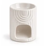 Kominek ceramiczny - Ryflowany Biały