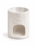 Kominek ceramiczny - Ryflowany Biały